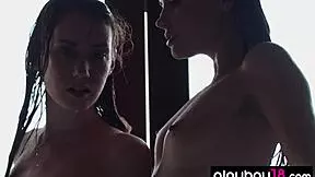 czech milf and petite teen lilith noir heading to the bath for some fun