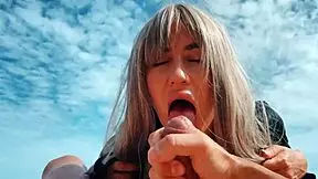 me- blonde girl masturbatin at nudist beach, strokin guys dick with feet till cumshot foot fetish