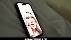 Skinny blonde stepsister deals family sex with big cock brother