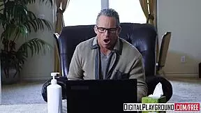 April Snow works out with Marcus London in broke girls episode