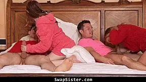 Stepsisters Lure Stepbrothers Into Bedroom Swap