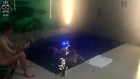 hanging out with friends for a threesome in the motel pool, part 1