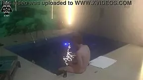 hanging out with friends for a threesome in the motel pool, part 1