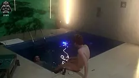 hanging out with friends for a threesome in the motel pool, part 1