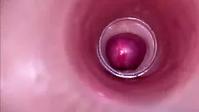 Internal camera captures deep male ejaculation in female insemination