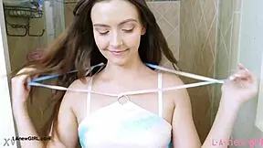 fierce flawless brunette took shower