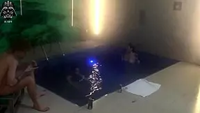 hanging out with friends for a threesome in the motel pool, part 1