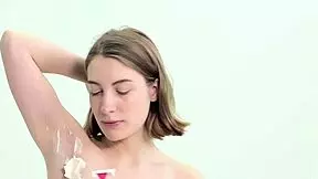 sweet teen shaving herself in a pretty, cute way