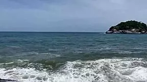 that blonde teen amateur lover got bent over by big black cock african guy on the beach