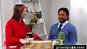 Grandpa as santa gives her unforgettable monster cock present