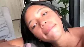 Amateur Couple Licking Big Cock For Breakfast