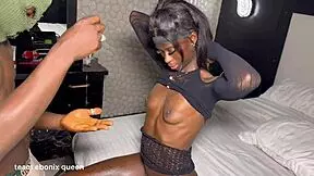 what a messy creampie for that skinny ghana slut!