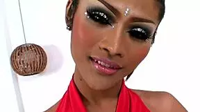 Adorable Tattooed Ladyboy Jerks Her Huge Shecock In Closeup