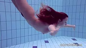 Lucy Strips Bikini Underwater in Pool Teasing Solo Session