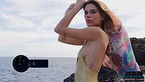 hey, check this spanish milf babe lorena hidalgo stripping outdoors with her big ass 😏