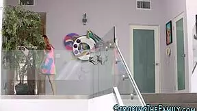 Stepdad blasts a facial on this teen 😜