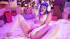 Candy cane slides into my cute pussy