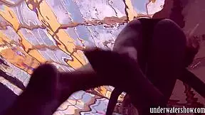 Lucy Strips Bikini Underwater in Pool Teasing Solo Session