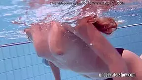 Lucy Strips Bikini Underwater in Pool Teasing Solo Session