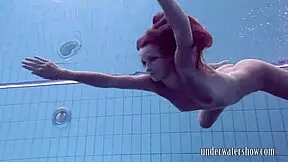 Lucy Strips Bikini Underwater in Pool Teasing Solo Session