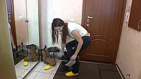 stripping off my jeans after a sweaty walk