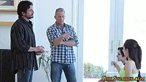 watch stepteen get eaten out and fingered in group ride