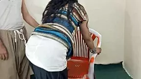 Desi bhabhi caught taking anal ride on chair with clear hindi audio