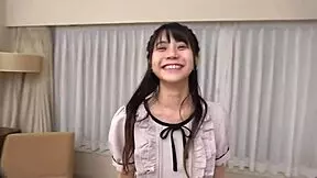 A cute Japanese girl with small tits and slim waist gives erotic service to her friends in homemade video.