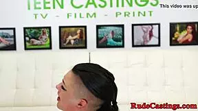 casting babe gets throated and roughly drilled in hardcore interview.