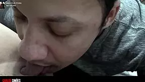 Brunette Licks and Sucks Juicy Pussy Without Panties