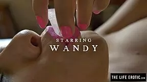 Sweaty Latino Girl Uses Ice Cubes for Self-Pleasure in Kitchen