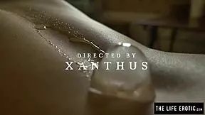 Sweaty Latino Girl Uses Ice Cubes for Self-Pleasure in Kitchen