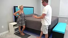 stepdaughter and stepdad share hotel bed, milf stella joins