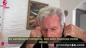 An old man catches a young girl masturbating in this subtitled spanish video
