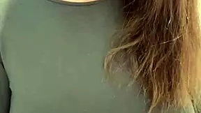 Stepmother caresses her milky tits to orgasm