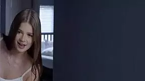 teen rubs her horny little muff