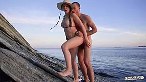 No barriers to love? Young couple fucks on the beach