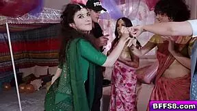 nina white with friends naudi nala satine summers and nikki slick having hot stripper fuck fest after indian bachelorette party