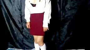 Mexican schoolgirl masturbates homemade video