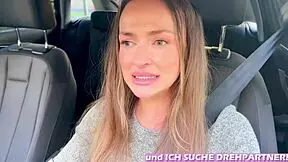 german teen squirts in car during failed userdate casting