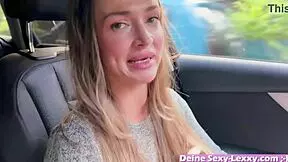 german teen squirts in car during failed userdate casting