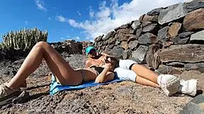 leaked vacation outdoor sex tape with 18yo brunette - yoya grey!