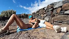 leaked vacation outdoor sex tape with 18yo brunette - yoya grey!