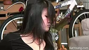 kat dances sexy in black dress and thong