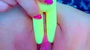 shaved pink perfect pussy latina college girl plays with her cute toy for orgasm