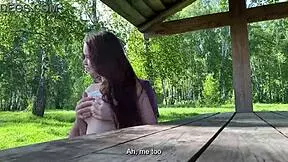 I was walking in the woods and saw a bored beauty i lifted her mood with my dick