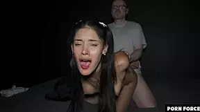 Shy cutie gets dominated while burning off the roids