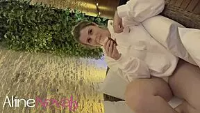 Blonde teen gives blowjobs in classroom lessons