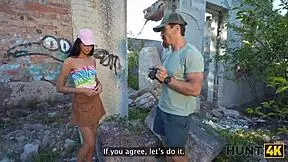 Slutty Brunette's Passionate Anal Fuck With Stranger?