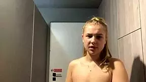 Intense anal pounding leads to massive squirting in tight changing room